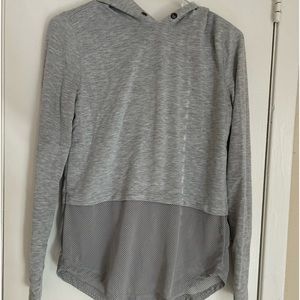 Thin pullover hoodie yoga wear grey